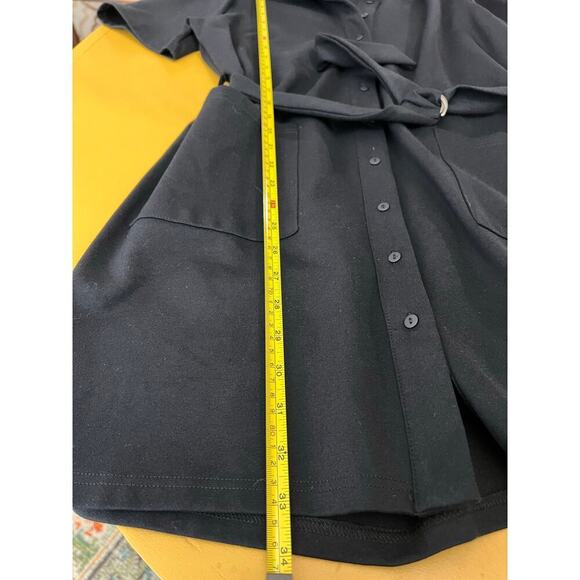 41Hawthorn Womens Sammie Point Shirt Dress Short Sleeves Black Size M Petite NEW - Picture 10 of 10